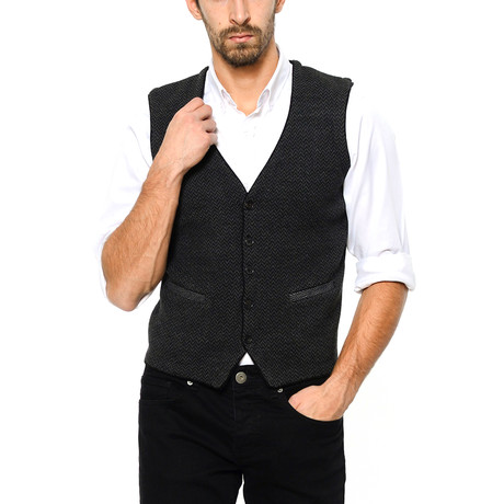 Textured Tricot Vest // Black (2XL)