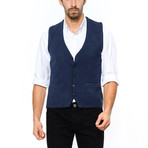 Textured Tricot Vest // Dark Blue (Large)