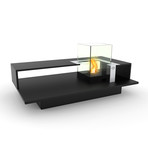Level Coffee Table With Fireburner (Black Textured)