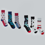 Rhomb Kaleidoscope Crew Socks // Pack of 6