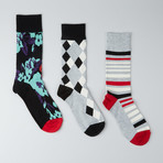 Rhomb Kaleidoscope Crew Socks // Pack of 6