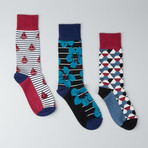 Rhomb Kaleidoscope Crew Socks // Pack of 6