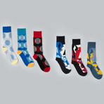 Colossal Fractal Crew Socks // Pack of 6