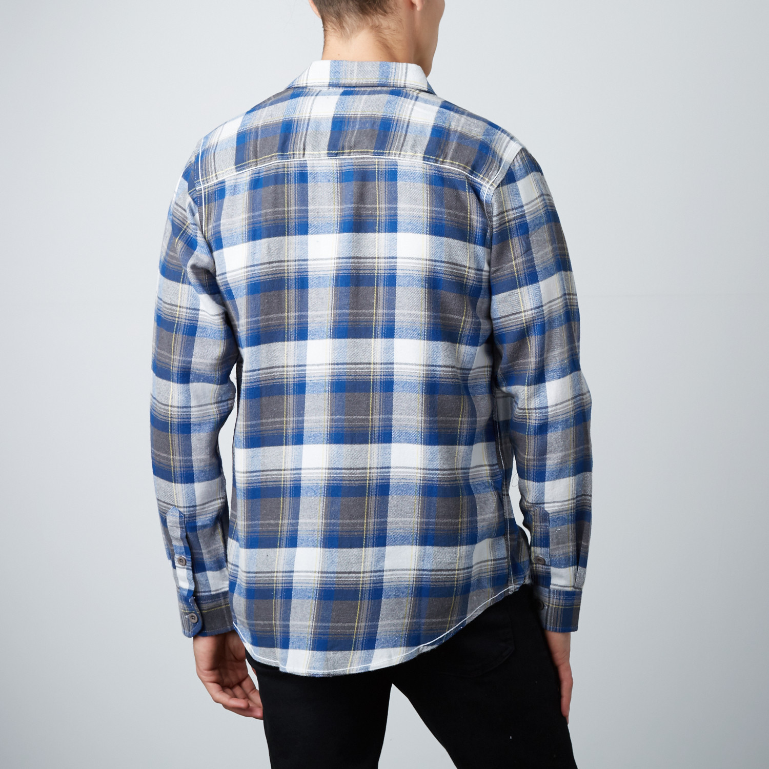 Long-Sleeve Plaid Flannel Shirt // Blue (L) - Burnside - Touch of Modern