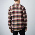 Long-Sleeve Plaid Flannel Shirt // Khaki (S)