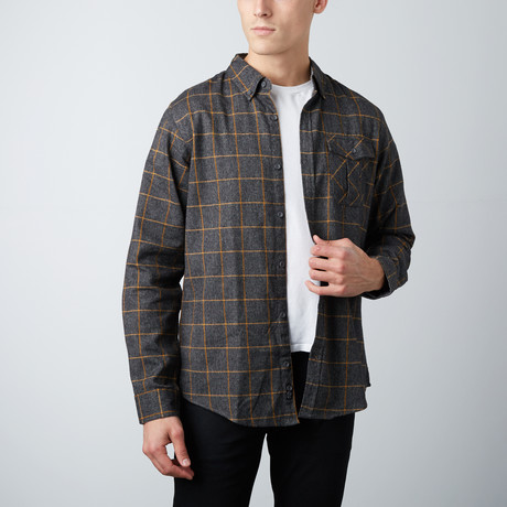 Checker Long-Sleeve Shirt // Charcoal (S)