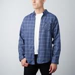 Checker Long-Sleeve Shirt // Navy (2XL)