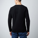 Cashmere V-Neck Shirt // Black (2XL)