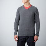 Cashmere V-Neck Shirt // Charcoal (S)