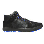 Mika Perforated High-Top Sneaker // Black + Royal Blue (Euro: 40)