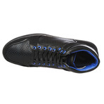 Mika Perforated High-Top Sneaker // Black + Royal Blue (Euro: 40)