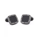 Carbon Fiber Square Cufflinks // Charcoal + Black