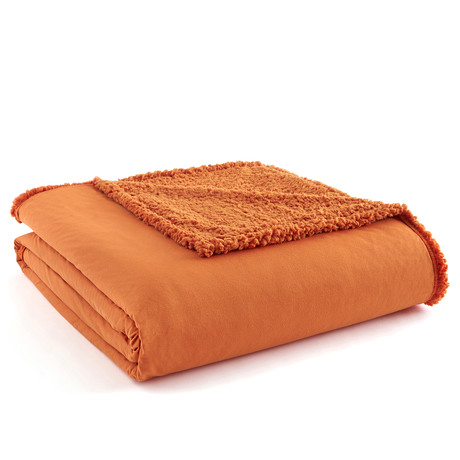 Micro Flannel Reversing Sherpa Blanket // Spice (Twin)