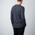 Ultra Soft Long Sleeve Waffle Thermal Crew Neck // Charcoal (S)