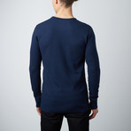 Ultra Soft Long Sleeve Waffle Thermal Crew Neck // Midnight Navy (XL)