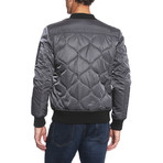 Charcoal Oval Quilted Bomber (L)