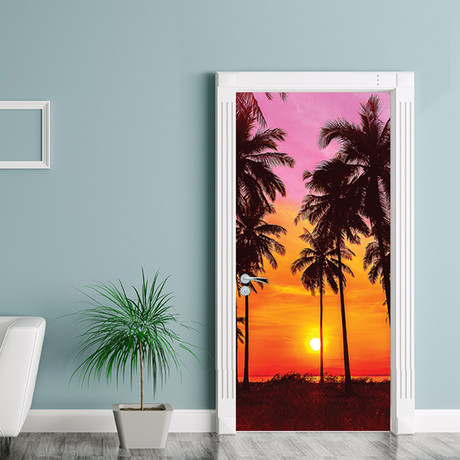 Tropical Sunset // Door Mural