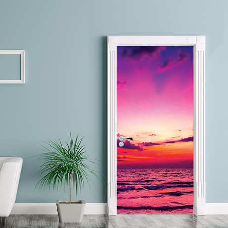 Sunset At Sea // Door Mural