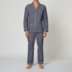 Checkmate Woven Pajama Set // Blue (L)