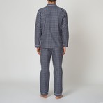 Checkmate Woven Pajama Set // Blue (M)