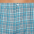 Charly Check L/S Pajama Set // Blue + White Checks (S)