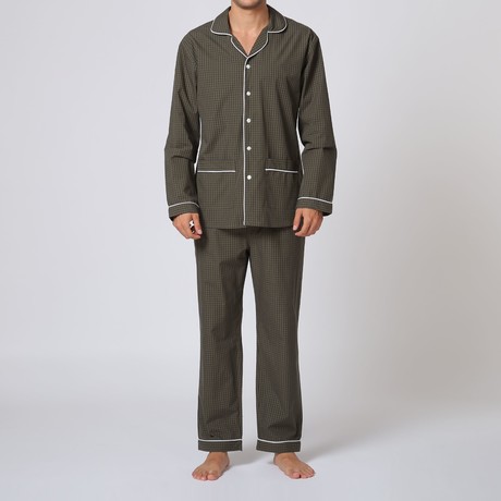 Woven Gingham Pajama Set // Green (S)