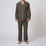 Woven Gingham Pajama Set // Green (2XL)