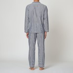 Woven Striped Pajama Set // Blue (M)
