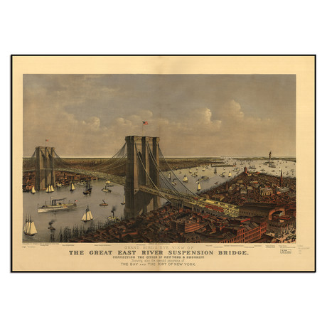 Brooklyn Bridge, 1885 (13"W x 9.25"H)