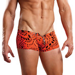 Dotted Zipper Short // Orange + Black (S)