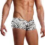 Dotted Zipper Short // White + Black (S)