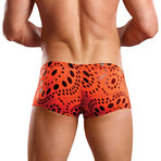 Dotted Zipper Short // Orange + Black (S)
