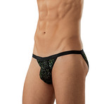 Purry Enhancer Bikini // Black + Green (S/M)