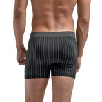 Seamless Stripe Short // Black + Grey Stripe