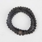 Healing Stone 2-In-1 Necklace + Wrap Bracelet // Lava Rock (S)