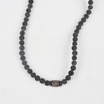 Healing Stone 2-In-1 Necklace + Wrap Bracelet // Lava Rock (S)