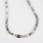Healing Stone 2-In-1 Necklace + Wrap Bracelet // Zebra Jasper (M)