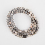 Healing Stone 2-In-1 Necklace + Wrap Bracelet // Zebra Jasper (S)