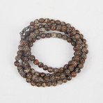 Healing Stone 2-In-1 Necklace + Wrap Bracelet // Snowflake Obsidian