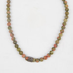 Healing Stone 2-In-1 Necklace + Wrap Bracelet // Unakite