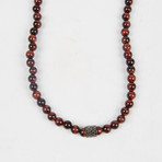 Healing Stone 2-In-1 Necklace + Wrap Bracelet // Red Tiger Eye