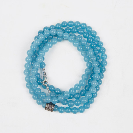Healing Stone 2-In-1 Necklace + Wrap Bracelet // White Jade