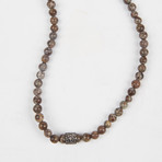 Healing Stone 2-In-1 Necklace + Wrap Bracelet // Snowflake Obsidian