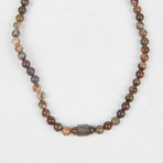 Healing Stone 2-In-1 Necklace + Wrap Bracelet // Flower Agate