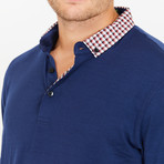 Thomas Button Up Collar Polo Shirt // Navy (M)