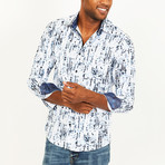 Harold Button-Up Shirt // White + Blue (2XL)
