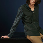 Long Sleeved Check Shirt // Olive (M)