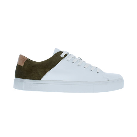 Two-Tone Sneaker // White + Olive (Euro: 40)