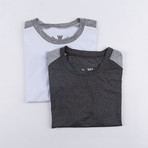Builder Fitness Tech T-Shirt // Charcoal + White // Pack of 2 (M)