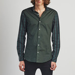 Long Sleeved Check Shirt // Olive (XL)